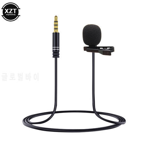 3.5mm Mini Lavalier Microphone Metal Clip Lapel Mic for Mobile Phone PC Laptop Wired Microphone for Speaking Vocal Audio