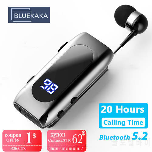 2022 K55 Earphone Bluetooth 5.2 with Wire Wireless Clip on Headphone Call Remind Vibration Business Headset Handsfree Earbuds