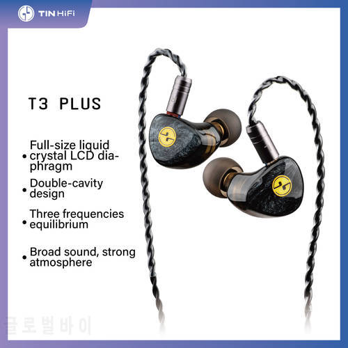 TINHIFI T3 Plus LCP Diaphragm Dynamic Driver tin hifi In Ear Monitor Earbud IEMs with Detachable 2Pin T1 T2 EVO PRO T4 P1