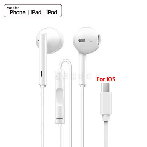 Wired Earphones With Microphone Headphones For IPhone 11 12 13 Pro 7 14 Plus X XR XS Max Stereo Noise Isolating Wired Earphone