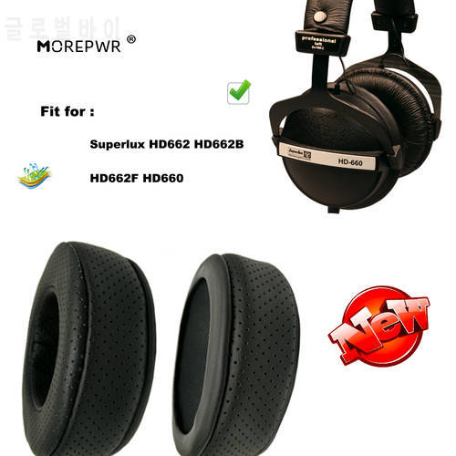 Morepwr New upgrade Replacement Ear Pads for Superlux HD662 HD662B HD662F HD660 Headset Parts Leather Cushion Earmuff Headset