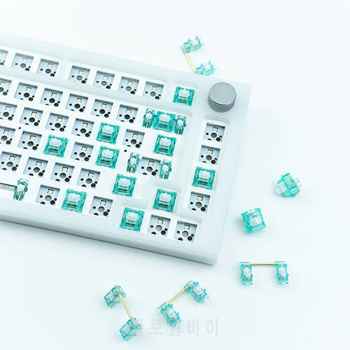 Mints Transparent Sky Blue 48g 3 Pin Linear Keyboard Switch custom Factory lubricated POM Material Mechanical Keyboard Switches