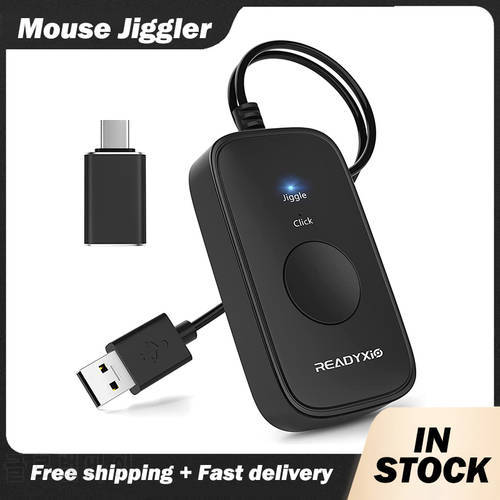 2 in 1 USB Mouse Jiggler Undetectable Mouse Mover Automatic Computer Mouse Mover Jiggler Keeps Computer Awake Simulate Mouse