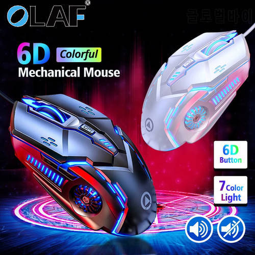 Wired Gaming Mouse Ergonomic 6 Button DPI USB Computer Mouse Gamer RGB Mice Silent Mause With Backlight Luminous For PC Laptop