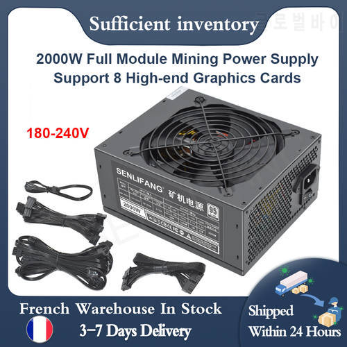 SENLIFANG Full Module 2000W Mining Power Supply Support 8 GPU 160V-240V Ethereum ETC RVN ATX PC PSU For BTC Miner Machine