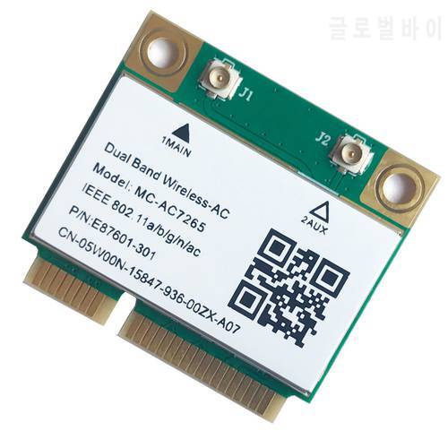 MC-AC7265 Wireless Network Card Mini PCI-E Gigabit Dual-Band 2.4GHz/5GHz BT 4.2 Network Card Support 802.11A/B/G/N/Ac