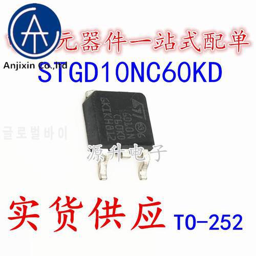 20PCS 100% orginal new STGD10NC60KDT4 GD10NC60KD IGBT field effect tube patch TO-252