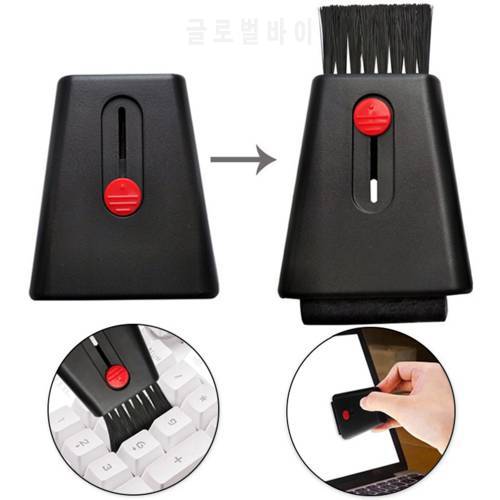 Mini Clean Brush Keyboard Clean Brush with Screen Wipe Multifunction Portable Retractable Double Head Laptop Phone Screen Duster