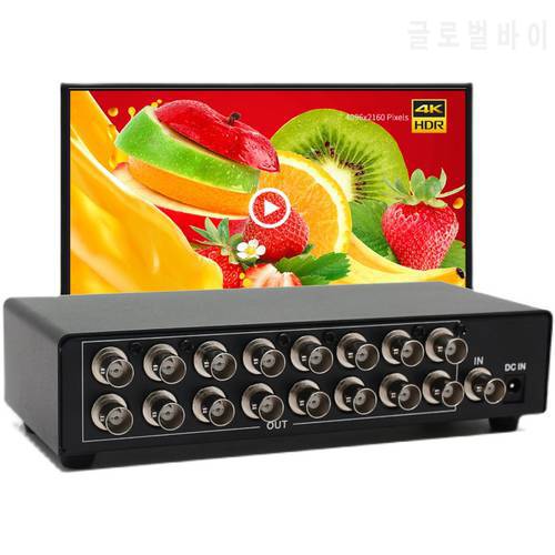 16 Port BNC Video Splitter, 1 BNC in 16 BNC out, CCTV DVR multi-screen monitoring system distributor