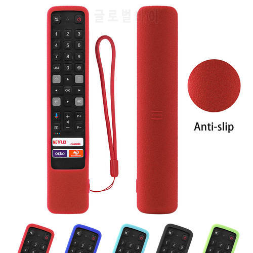 Protective Silicone Case for TCL Voice TV Remote RC901V FMRD/FMR1/FMR8 Washable Shockproof Skin-Friendly Remote Cover