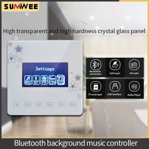 86 Bluetooth Mini Home Background Music System Is Compatible With Wall Mounted Amplifier Glass Touch Key And Supports FM USB TF