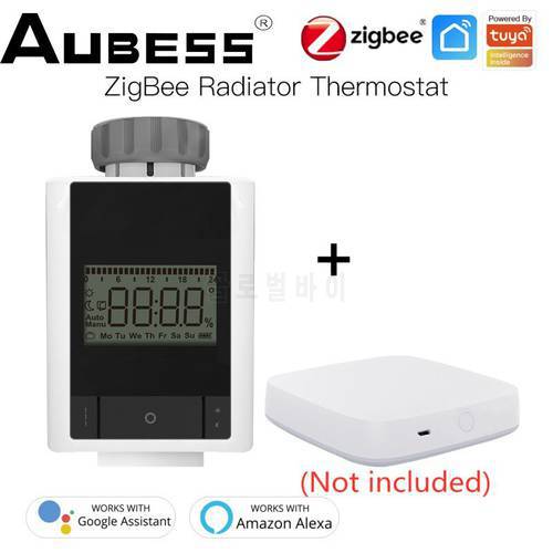Aubess ZigBee Thermostat Tuya Radiator Actuator Valve Smart Programmable TRV Temperature Controller Alexa Voice Control New