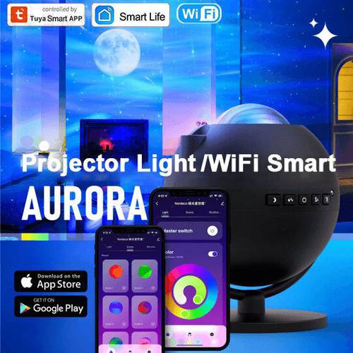 Tuya Projector Aurora Galaxy Laser Starry Sky WiFi Projector Party Lights With Music Speaker For Google Alexa Smart Home Decor