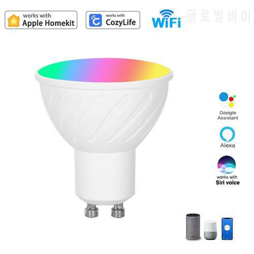 Homekit/Cozylife GU10 WiFi smart spotlight RGB+CW led light work with Apple Home Alexa Google etc
