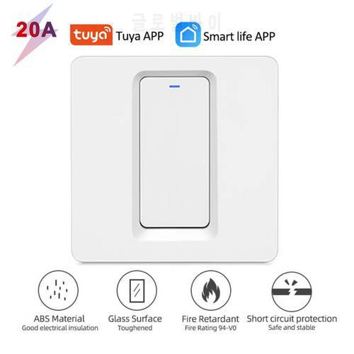 Tuya Smart Life Wifi Water Heater Switches 4000W 20A Voice Control Work Alexa Google Home Timer Function Neutral Required Switch