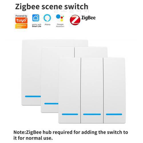 Tuya Zigbee Smart Switch Free Wiring Free Pasting Scene Button Remote Control Switch App Smart Switch Work With Google Home Alex