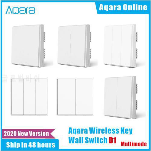 2020 Aqara D1 Wall Switch Zigbee Smart Zero Line Fire Wire Light Remote Control Wireless Key Wall Switch Without Neutral Mi Home
