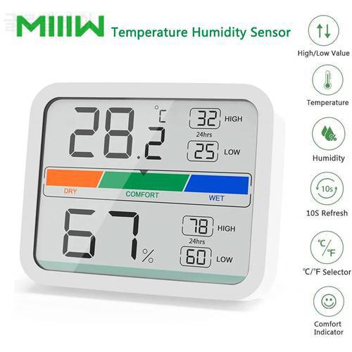 MIIW Temperature Humidity Sensor Smart Life Indoor Hygrometer Thermometer Smart Home Control Digital LCD Display Record Detector