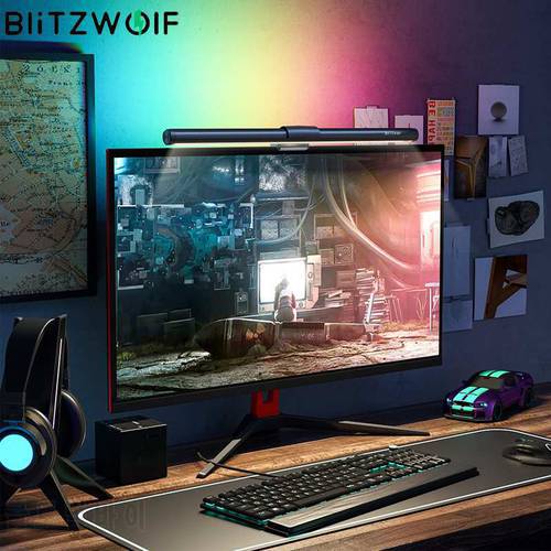 BlitzWolf RGB LED Desk Lamp Dimmable Office Computer Screen Monitor Hanging Light Bar Eye-caring Table Lamps for Study Reading