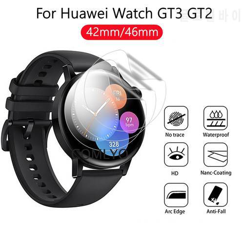 5PCS 42mm 46mm Soft TPU Film For Huawei Watch GT3 GT2 46/42mm Protective Film GT3Pro 43mm Screen Protector for Huawei GT 2 3