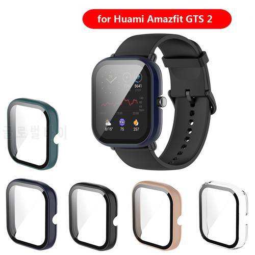 360 Full Screen Protector Bumper Frame PC Hard Case For Huami Amazfit GTS2 Mini Cover Tempered Glass Film For AMAZFIT GTS2mini
