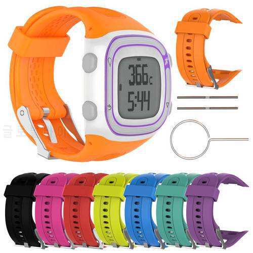 Colorful Sports Silicone Bracelet Strap Band For Garmin Forerunner 10 15 GPS Sports Replacement Watch Wristband With Tool