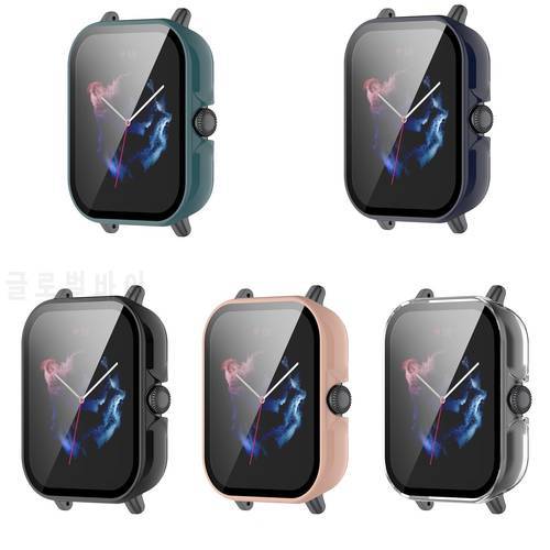 For Amazfit Gts 3 Watch Case With Tempered Glass Screen Protector Ultra-thin Case Full Protection Scratch-resistant Screen Case