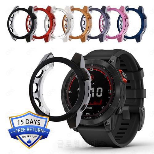 Plating Color Watch Case for Garmin Fenix 7 7X Fashion TPU Soft Cover Durable Hollow out Protection Case Accessories for Fenix 7