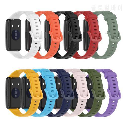 Soft Silicone Strap For Huawei Band 7 Smartwatch Solid Color Waterproof Watchband Bracelet Accessories For Smart Band