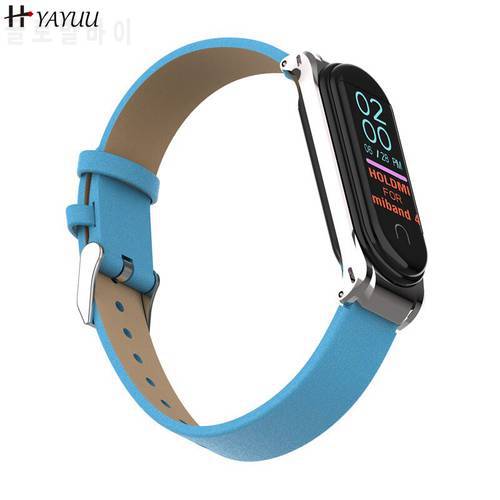 YAYUU Leather Strap For Xiaomi Mi Band 4 Wristbands Replacement Band For Mi Band 4 Bracelet