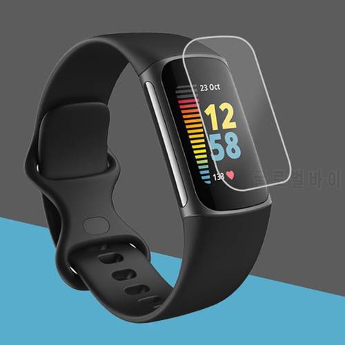 5x Soft TPU Clear Protective Film Suitable for -Fitbit Charge 5 Smart Band Wristband Screen Protector Cover Accessories