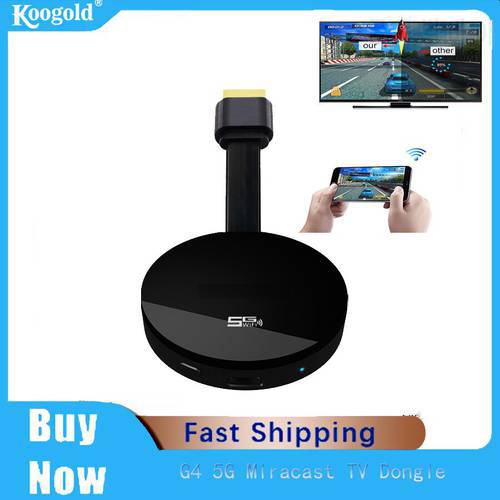 Koogold Anycast G4 2.4G+5G Miracast TV Dongle Full HD 1080P For Android iPhone IOS Samsung Phone Receiver Video Adapter HDMI