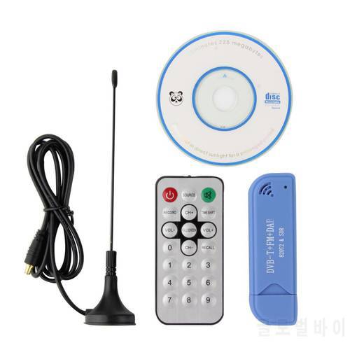 USB 2.0 Digital DVB-T SDR+DAB+FM HDTV Video Equipment TV Tuner Receiver Stick with Aerial RC RTL2832U And FC0012 USB Dongle