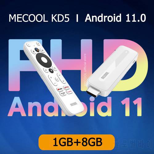 Mecool KD5 Android 11 TV Stick HDR10 smart TV box 1GB 8GB WiFi 2.4G/5G mini Streaming Media player BT5.0 TV Dongle