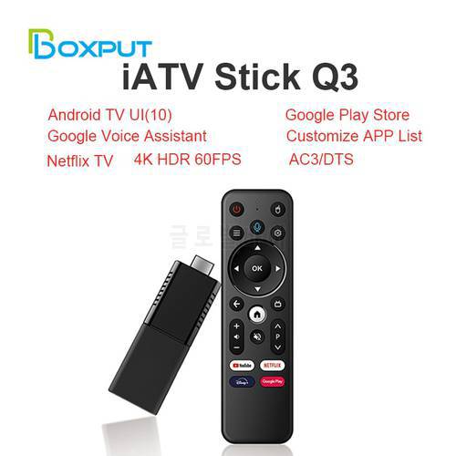 iATV Stick Q3 HDR Smart TV Stick Android TV 10 Allwinner H313 4K ATV HDR Portable TV Prefix 2.4G/5G WIFI BT5.0 OTG VS X96S TX3