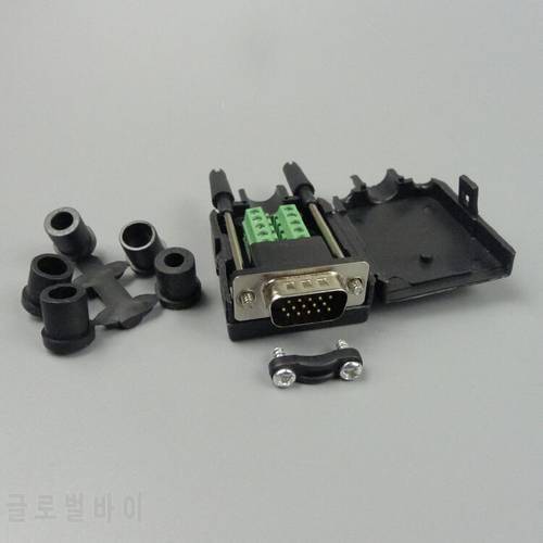 New style 3+6 VGA male Connector back side screw connectors to support DIY VGA cable