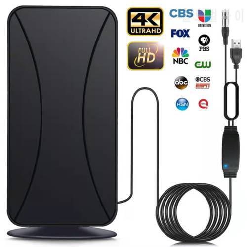 High-definition indoor amplified digital TV antenna 50-80 miles with VHF/UHF amplifier fast response indoor and outdoor antenna