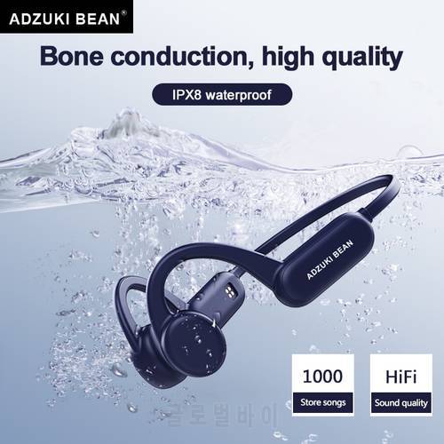 Adzuki bean Bone Conduction Bluetooth-compatible Earphone IPX8 Swimming IPX4 Waterproof Headset Built-in 8GBWireless Headphones