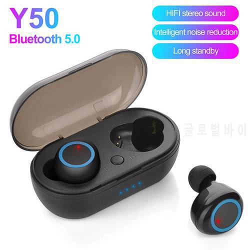 y50 TWS Bluetooth headphones Earbuds 5.0 Wireless bluetooth headset Hifi Stereo Headset Wireless In-Ear Touch Control Earphones