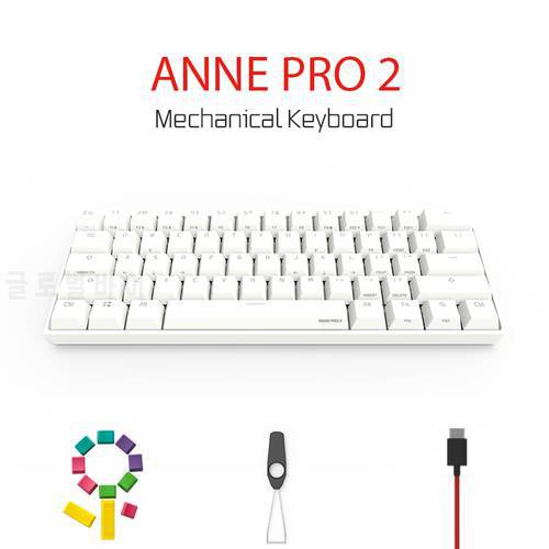 Anne Pro 2 60% 61 Keys Portable Mini Wireless bluetooth 5.0 Mechanical Keyboard Office Gaming Keyboard Type-C Detachable Cable