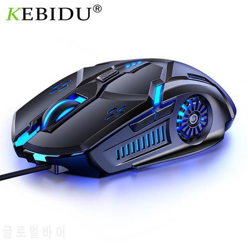 Kebidu Wired Gaming Mouse Gamer Mice 6 Button 4-Speed DPI RGB Backlight Gaming Mouse For Computer PC Laptop Gaming Mouse