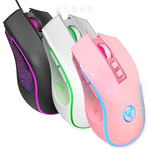 Wired Gaming Mouse USB Optical Gaming Mice 4 Adjustable DPI Up To 3600 DPI 7 Programmable Button LED Colored Gamer Mice With