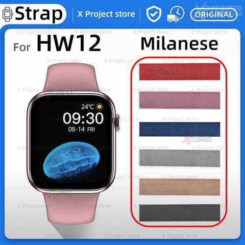 Milanese Watchband for HW12 Smart Watch Stainless Steel Women Men Series 7 Smartwatch Bracelet Band Strap pk 38mm 40mm strap