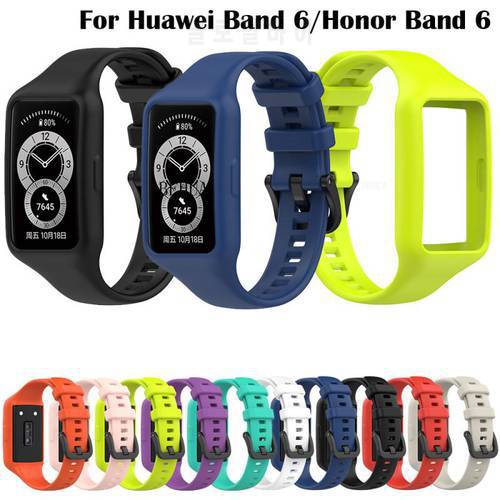 Strap For Huawei Honor Band 6 Smart Watch Sport Watchband Soft Silicone Wrist Band Bracelet For Honor Band6 Huawei Band 6 Strap