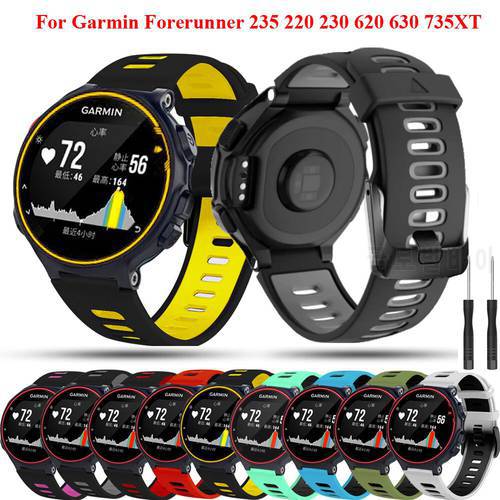 Watch Band For Garmin Forerunner 735XT 735/220/230/235/620/630 Watch Soft Silicone Strap Replacement WatchBand Bracelet Correa