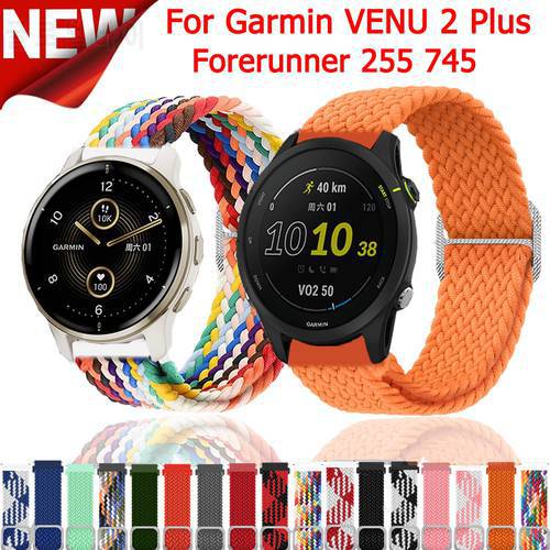 Nylon Strap 20/22mm Wristband For Garmin VENU 2 Plus/Venu SQ/VENU 2/Forerunner 255 745 Smart Watch Strap Accessories Sports Band