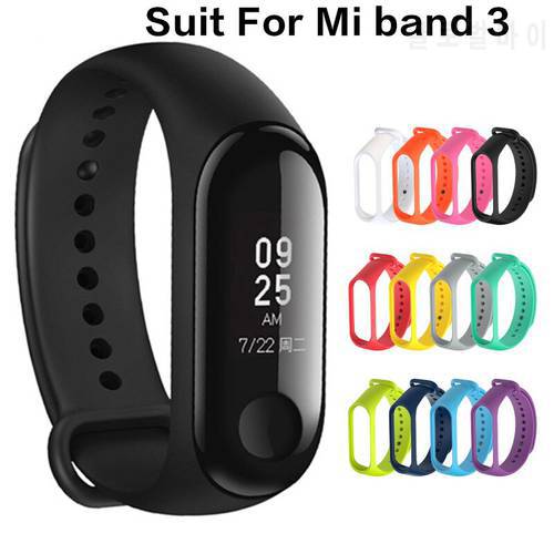 Smart Bracelet Strap Black Bracelet Replacement Belt For Xiaomi MI Band 3 New Replacement Silicone Wristband Strap Watch-Band