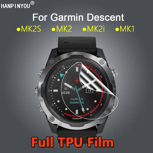 For Garmin Descent MK2S MK2 MK2i MK1 Diving Watch Clear Full Cover Soft TPU Hydrogel Film Screen Protector (Not Tempered Glass)