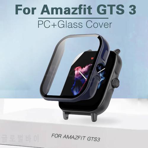 For Amazfit GTS 3 GTS3 GTS 4 Mini Watch Case Glass Full Screen Protector Cover Shell For Amazfit GTS4 GTS2 Mini PC Cover Glass