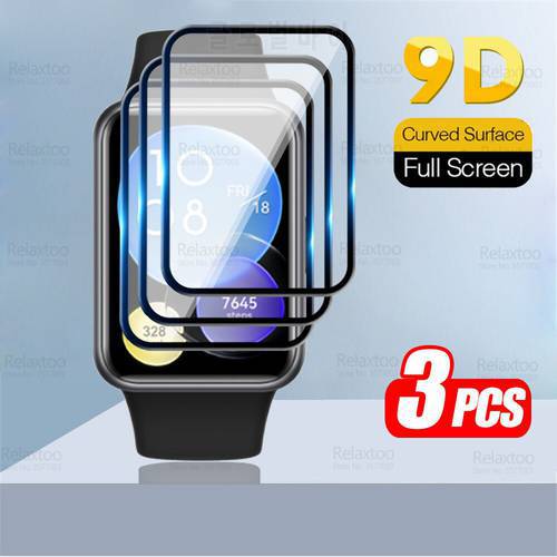For Huawei Watch Fit 2 Glass 3PCS Full Curved Soft Tempered Glass Hauwei WatchFit2 Fit2 Smartwatch Screen Protector Cover Film